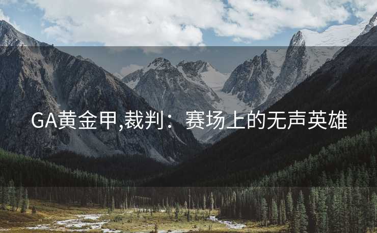 GA黄金甲,裁判：赛场上的无声英雄